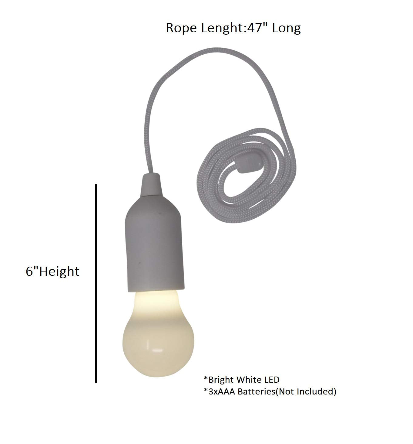 I Set of 4 Pull Rope LED Bulb I for Weddings I Indoor, Outdoors I Back Yard Decor I Kids Bedroom (Black)