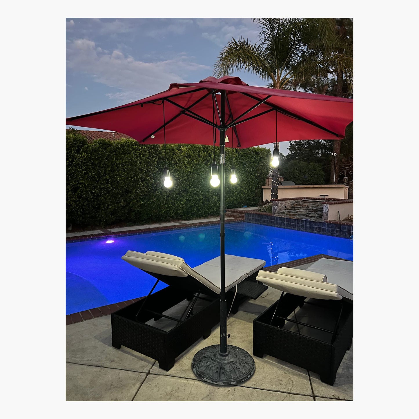 I Set of 4 Pull Rope LED Bulb I for Weddings I Indoor, Outdoors I Back Yard Decor I Kids Bedroom (Black)