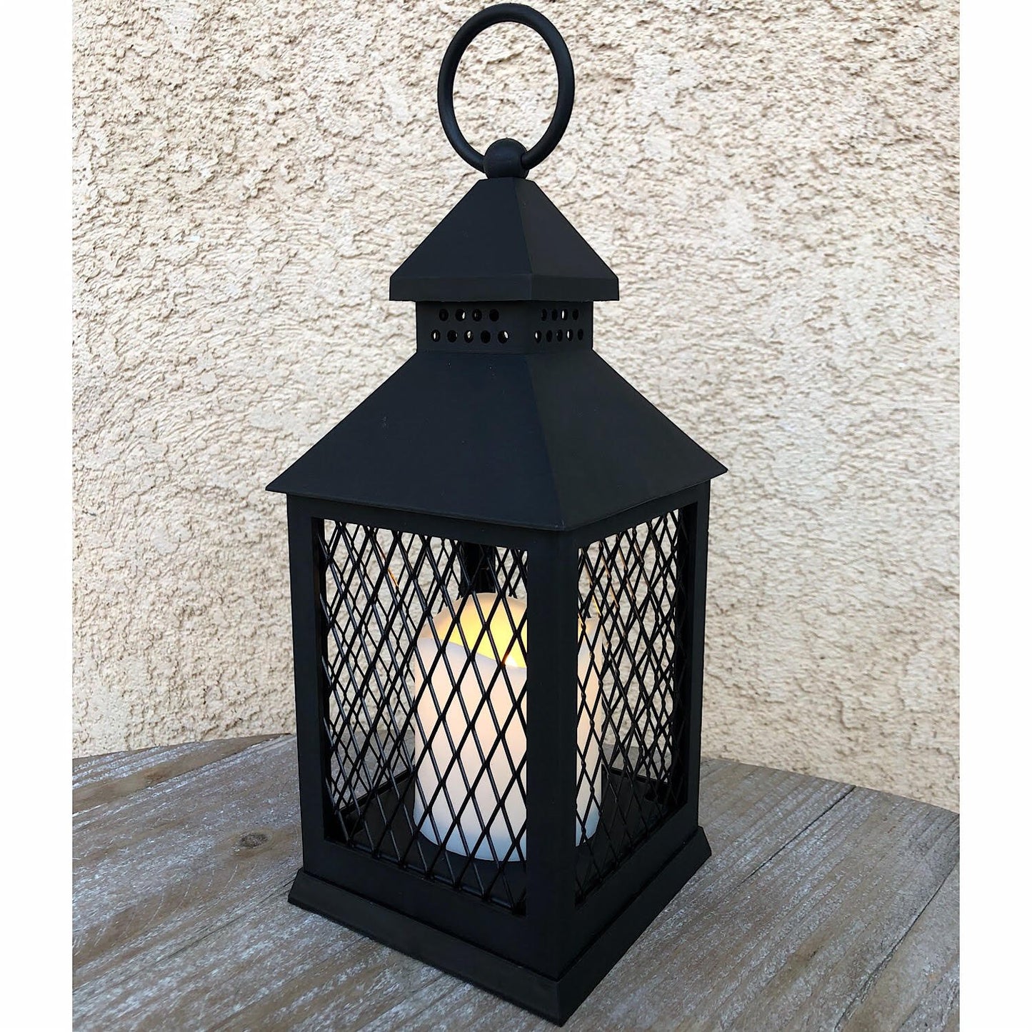 Farm House Lanterns (12 Pc Set) 10" Decorative Lanterns with Flameless LED Lighted Candle, 5HR Timer, Weather Resistant - Indoor Outdoor Home Garden Weddings W/Bonus String Lights!