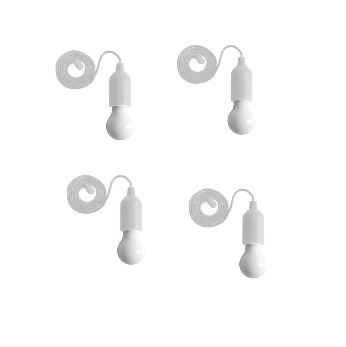 I Set of 4 Pull Rope LED Bulb I for Weddings I Indoor, Outdoors I Back Yard Decor I Kids Bedroom (Black)