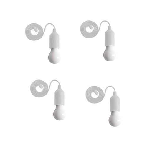 I Set of 4 Pull Rope LED Bulb I for Weddings I Indoor, Outdoors I Back Yard Decor I Kids Bedroom (Black)
